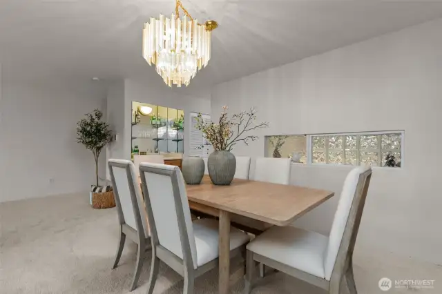 Entertain with many or enjoy quiet meals in this oversized dining room