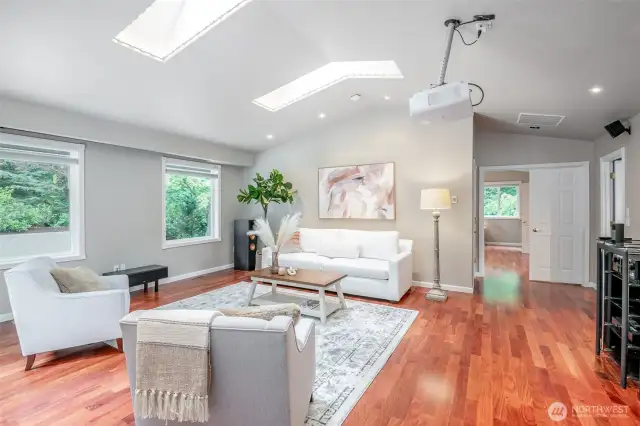 Media Room w/ retractable movie screen