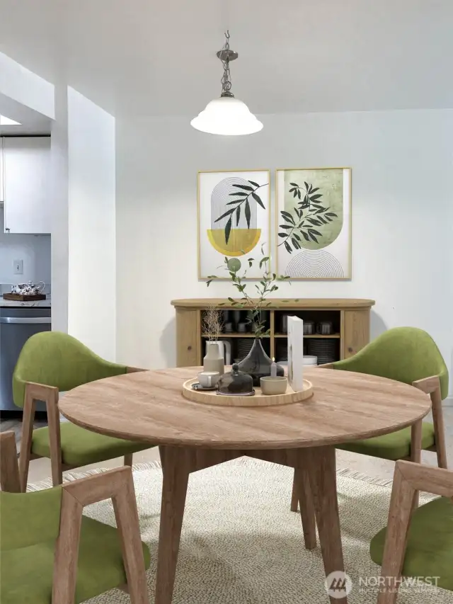 Virtually Staged Dining Area