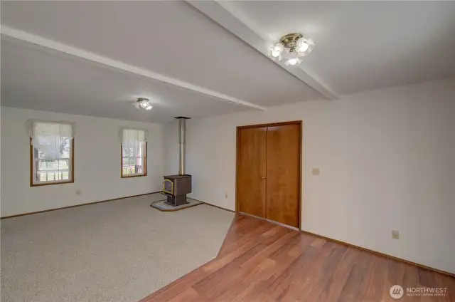 Looking through the living room towards the master suite