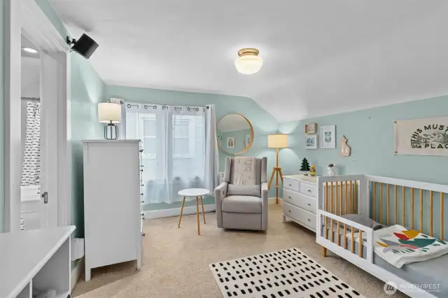 Second bedroom on upper floor. This bedroom can also work well as your Primary bedroom.