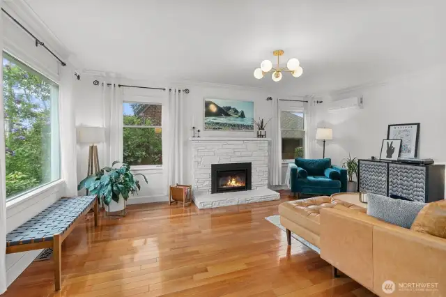 Gas Fireplace makes the living room so cozy. The current owners have painted the interior throughout.