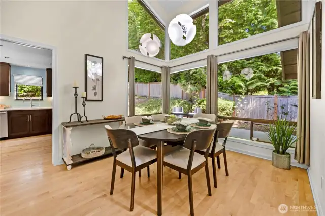 Light pours into the Dining Room