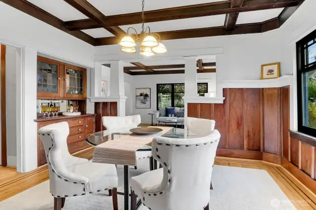 Dining Room with Stunning Wainscotting & Built In China Hutch