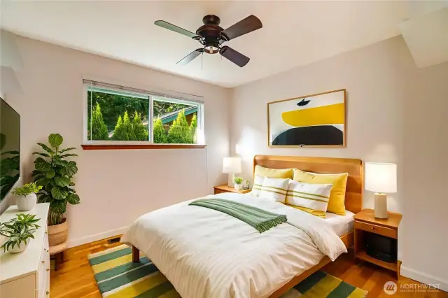 2nd bedroom located on the main floor (virtually staged)