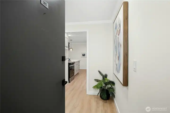 Unit is on second floor with no neighbors below. Elevator access  as well as stairwell.