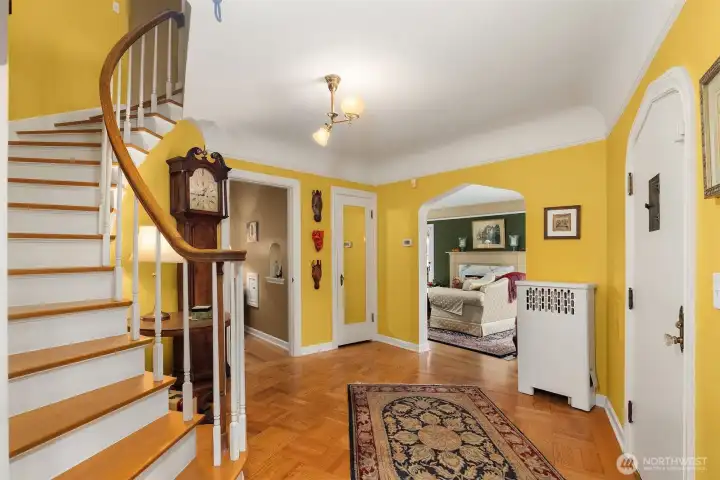 open staircase to second floor