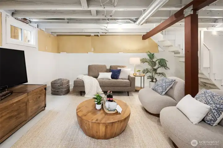 Generous basement with great ceiling height, this family loved hanging out in it.  With exterior access this space offers many opportunities