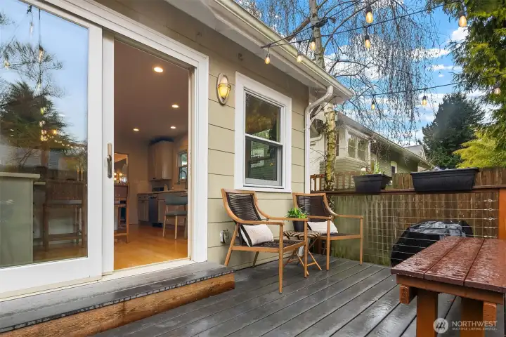 Great deck off kitchen, perfect for outdoor meals and relaxation.