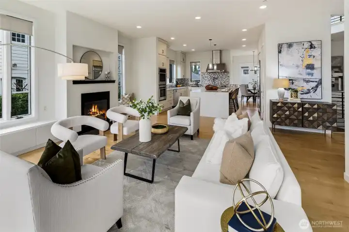 Great room with kitchen