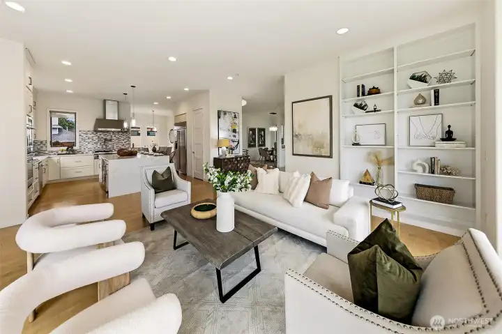 Great room with kitchen