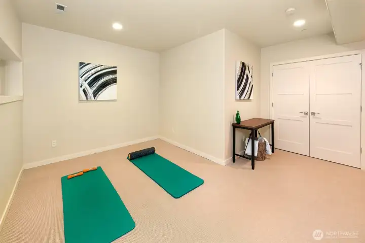 Exercise room at lower level