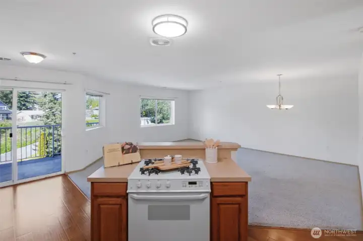 Island looking into living room