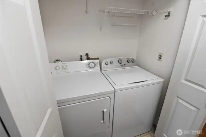 Laundry closet with full size washer and dryer