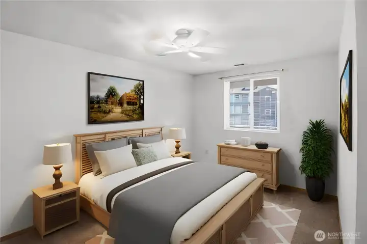 primary bedroom *virtually staged