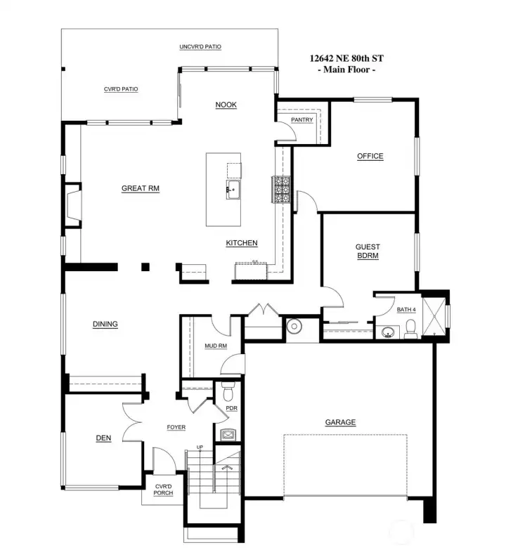 Main Level Floor Plan - Measurements can be provided upon request. Main Level Floor Plan - Measurements can be provided upon request.