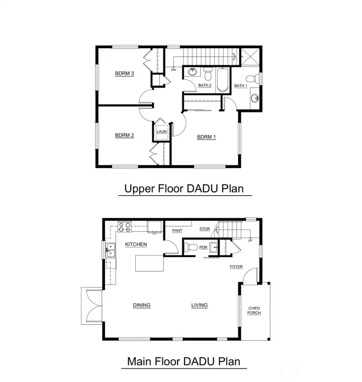 DADU Floor Plan. Main and Upper Levels. DADU Floor Plan. Main and Upper Levels.