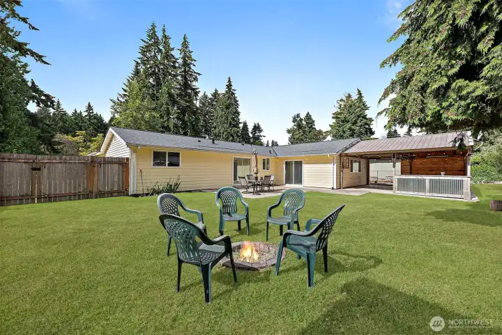 Backyard. Grass is photoshopped.