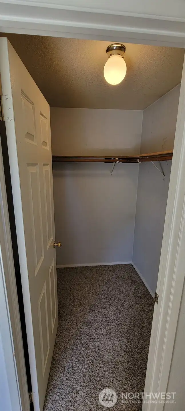 Walk in closet in the bedroom.