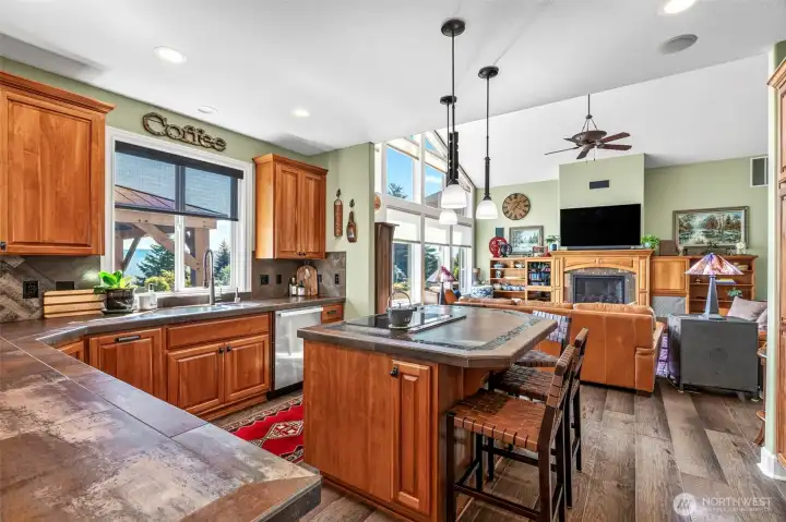 Kitchen is open to the great room.