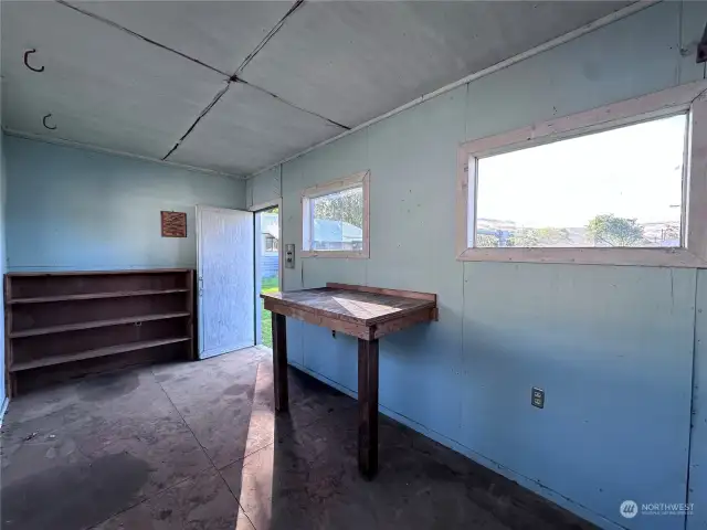 Interior of storage building 2 of 2 with power