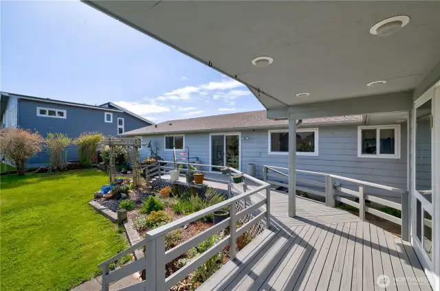 Rear deck looking from the apartment to the main house.
