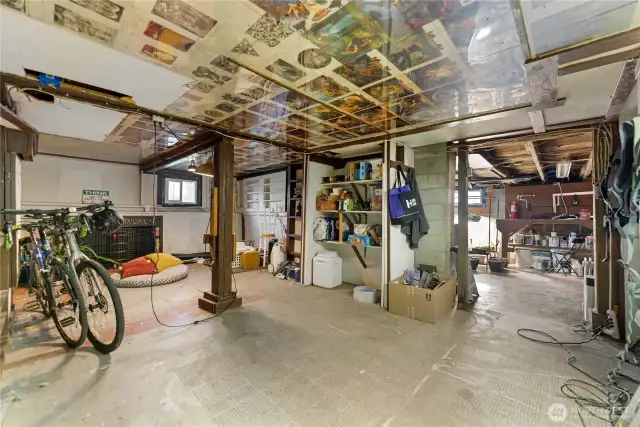 This portion of basement has been used as a finished room in the past.