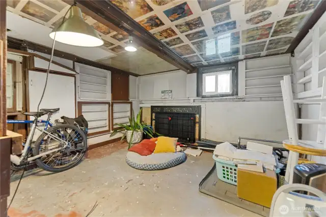 Lots of options--playroom, hobby or craft area, workshop, storage and more.