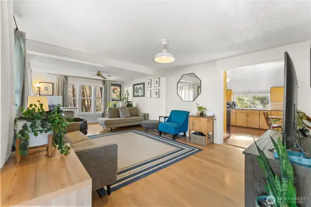 Living room opens to the kitchen.