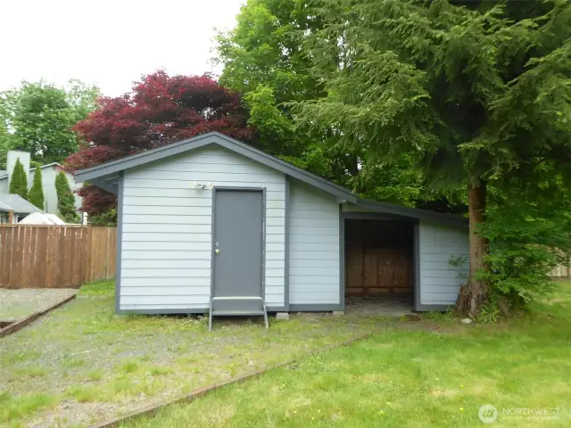 Backyard shed with finished Room & Garden Shed!