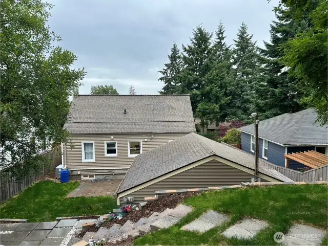 view of house from top of back yard