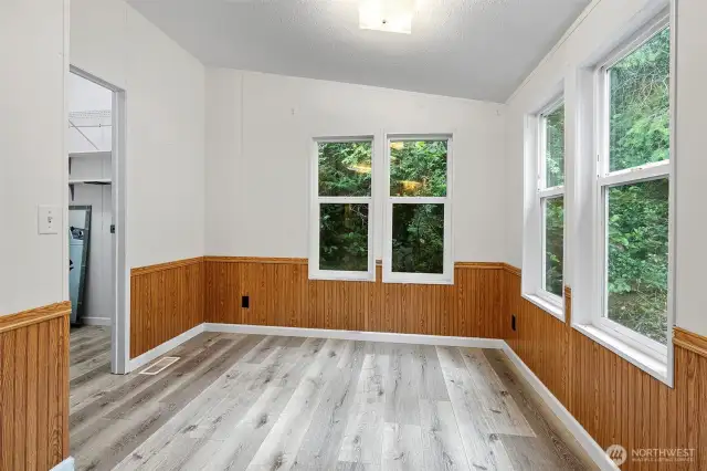 Breakfast nook off back side of kitchen