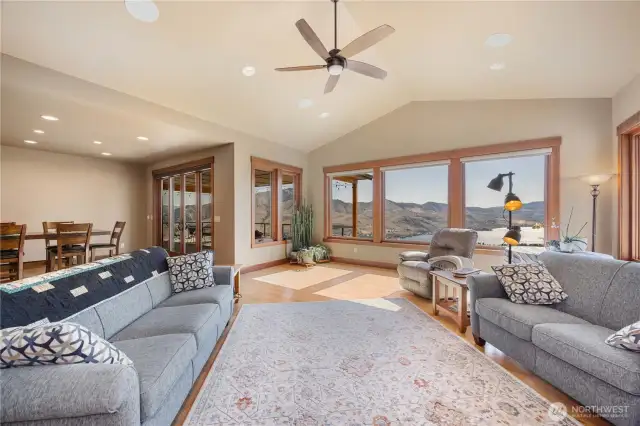 Views out of every window adorn the great room for gatherings.