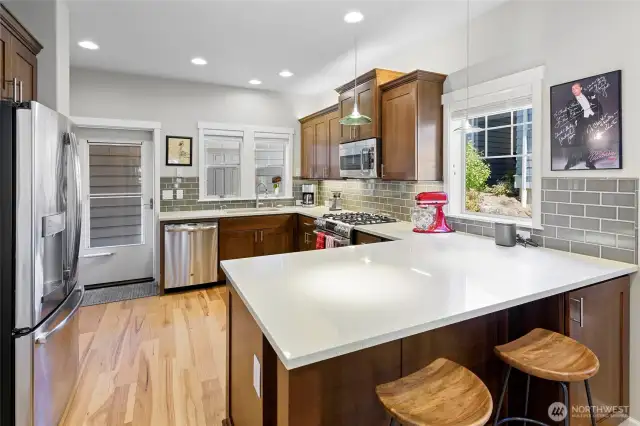 Kitchen viewed from the dining room.