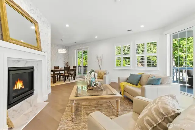 Propane fireplace provides coziness to the beautiful living area!