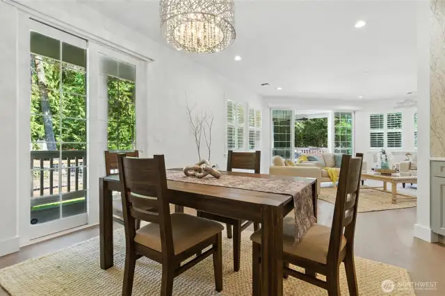 Dining area with access to wrap around porch.