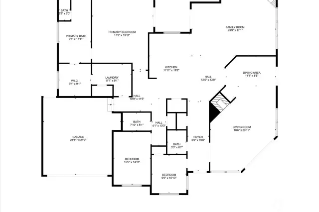 Floorplan with measurements totaling 2731 square ft.