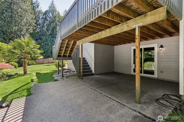 Covered lower patio