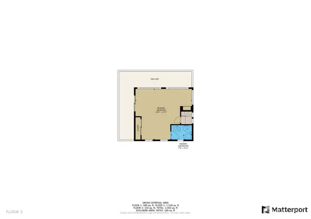 Primary Bedroom, 2nd floor