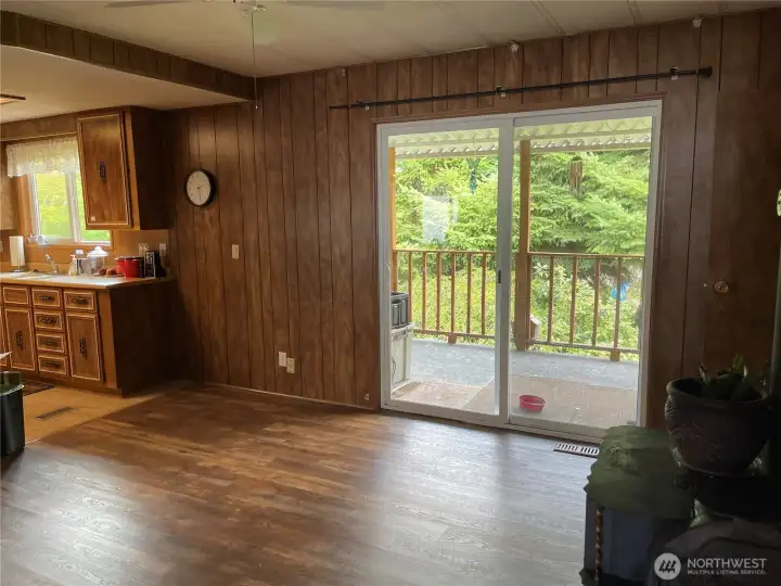 Den, Leading to back deck.