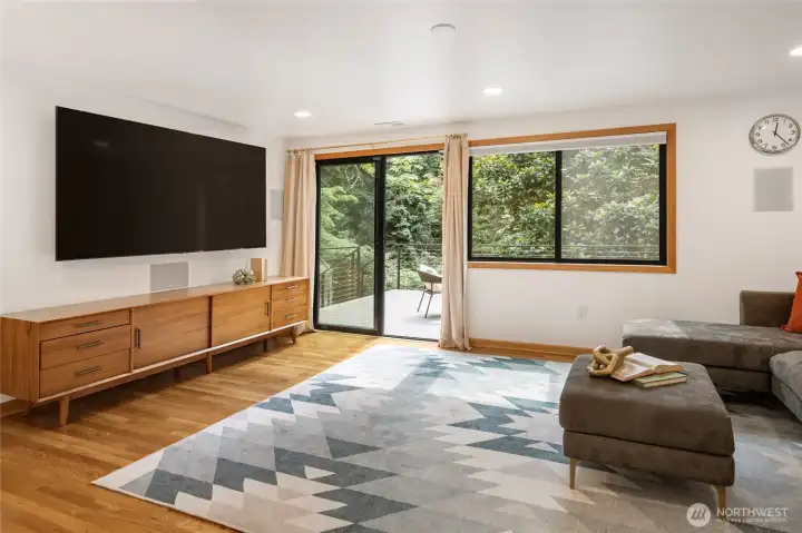 A door leads out to the huge Trex deck.