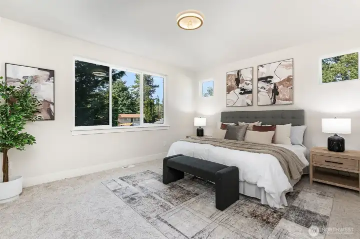 Spacious primary suite