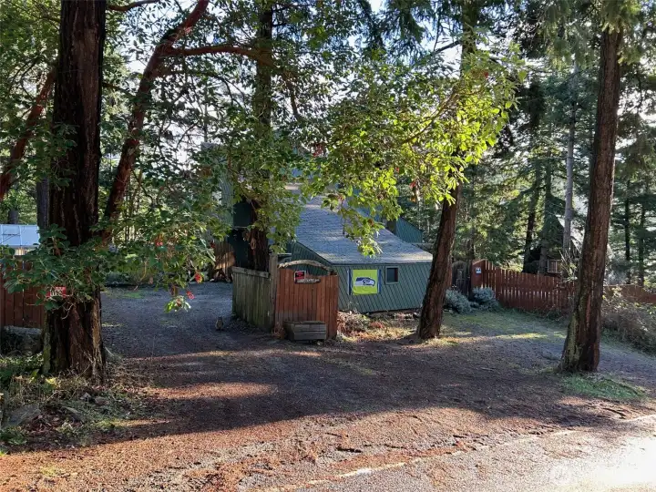 Ample parking inside and outside of the gate.