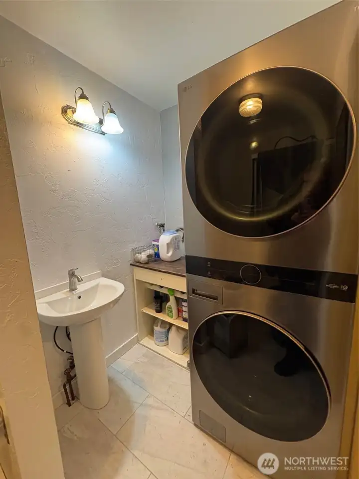 Downstairs 3/4 bath W/new W/D