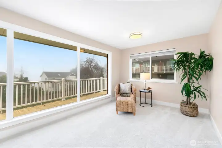 Sun-filled living space. Views of Olympics on clear day!