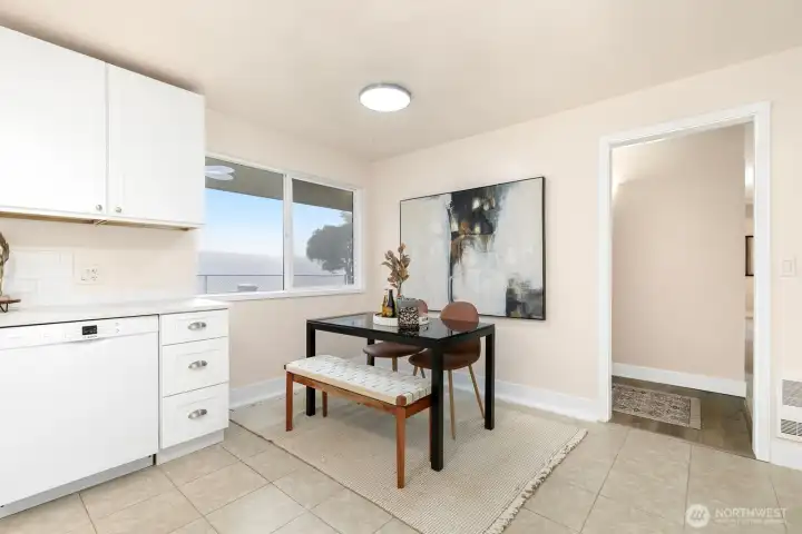 Eat-in kitchen area perfect for casual dining.