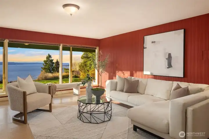 Lower level recreation room with custom built in bar. An entertainers dream.