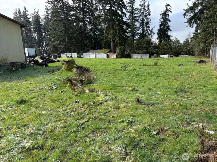 Lot is cleared of trees and brush.