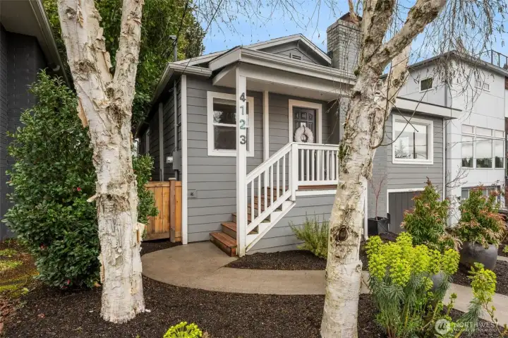 Lovely landscaping greets you