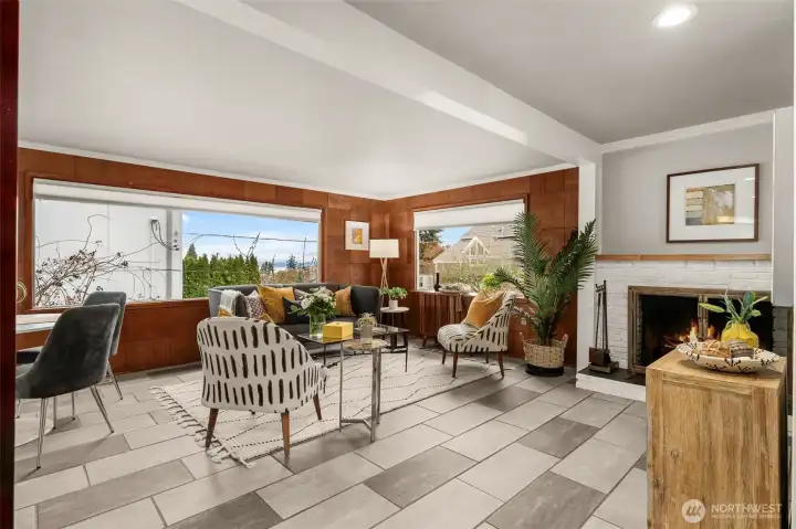 Large picture window with an exceptional Puget Sound view